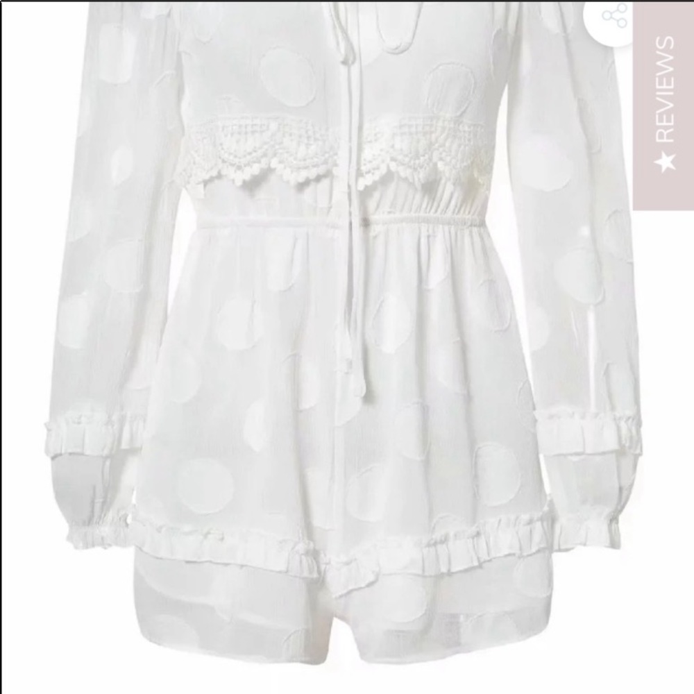 NWT Goodnight Macaroon White Romper Sz S‎